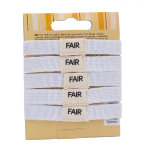 FAIR SQUARED Haargummi Weiss 5er