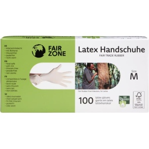 FAIR ZONE Einweg Latex Handschuhe Medium 100pc