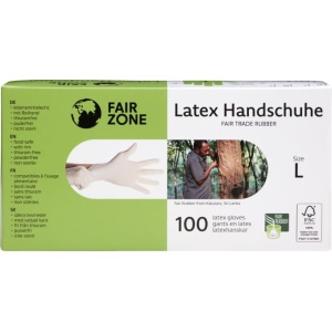 FAIR ZONE Einweg Latex Handschuhe Large 100pc