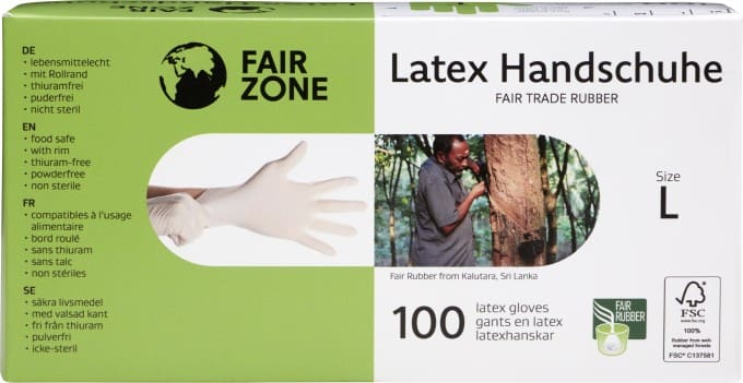 FAIR ZONE Einweg Latex Handschuhe Large 100pc