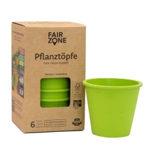FAIR ZONE Pflanzentopf MEDIUM aus Naturkautschuk 6er – Hellgrün