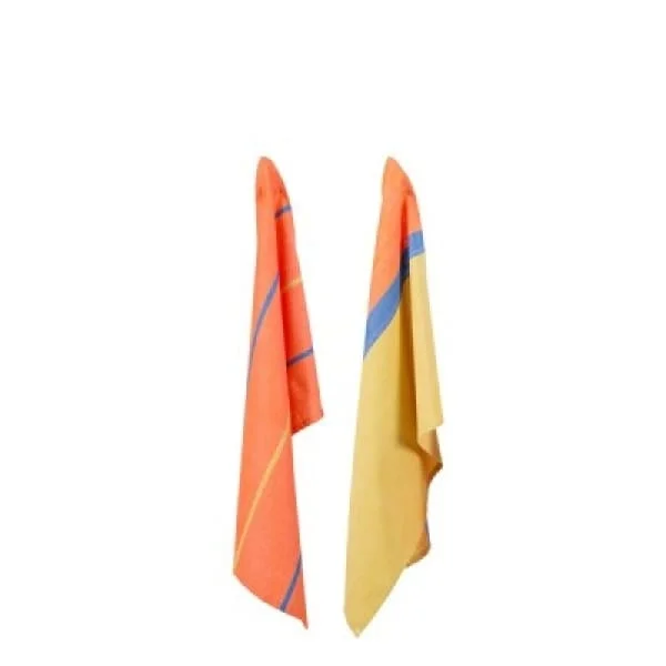 2er-Set Geschirrtücher 'Streifen' gelb/orange
