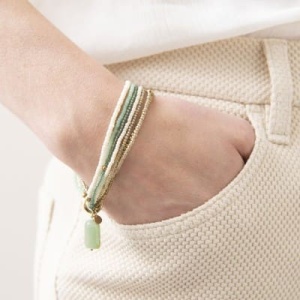 A BEAUTIFUL STORY Nirmala Aventurine Gold Bracelet