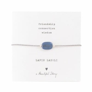 A BEAUTIFUL STORY Gemstone Card Lapis Lazuli Silver Bracelet