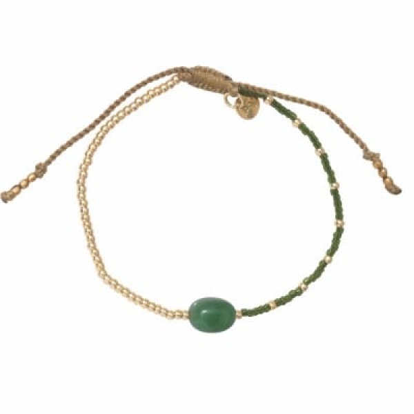 A BEAUTIFUL STORY Ruby Aventurine Gold Bracelet