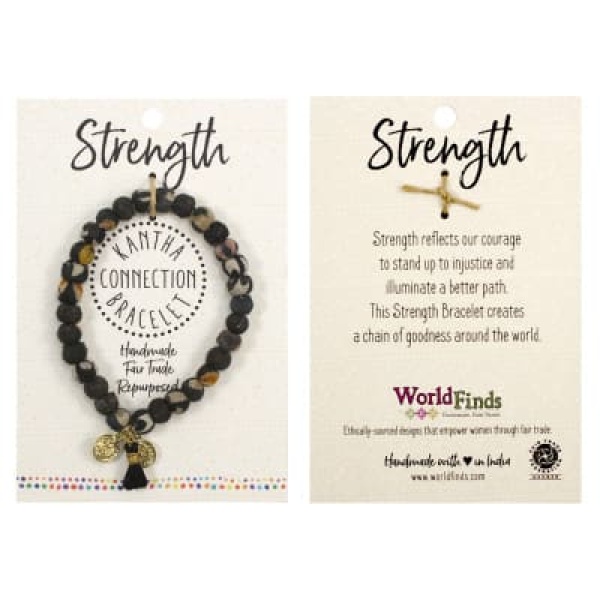 WORLDFINDS Kantha Connection Bracelet - Strength (black) (BR-3014-blk)