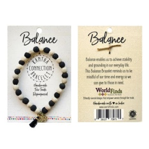 WORLDFINDS Kantha Connection Bracelet – Balance (black/white)  (BR-3014-blk/whi)