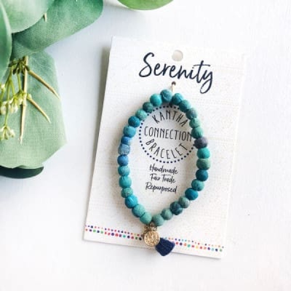 WORLDFINDS Kantha Connection Bracelet - Serenity (blue) (BR-3014-blu)