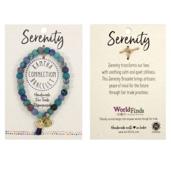 WORLDFINDS Kantha Connection Bracelet - Serenity (blue) (BR-3014-blu)