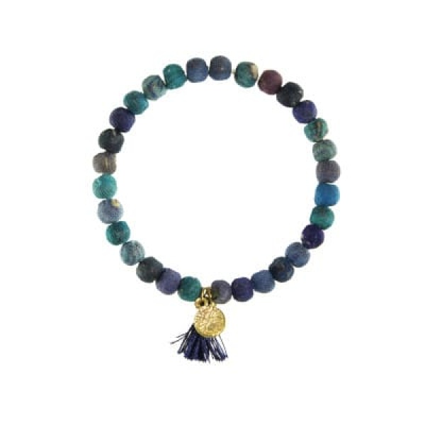WORLDFINDS Kantha Connection Bracelet - Serenity (blue) (BR-3014-blu)