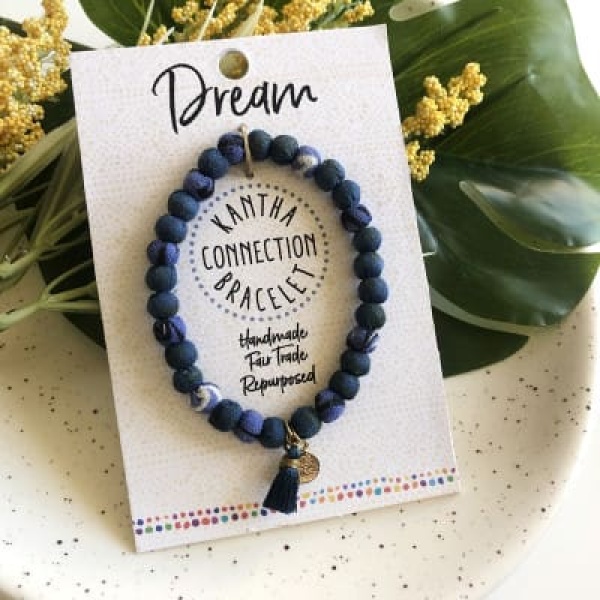 WORLDFINDS Kantha Connection Bracelet - Dream (denim)  (BR-3014-dnm)