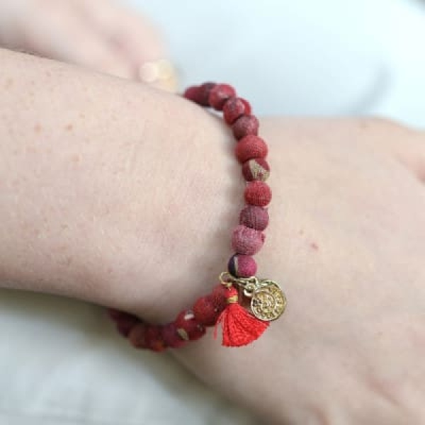 WORLDFINDS Kantha Connection Armband/Bracelet - Energy (red) (BR-3014-red)