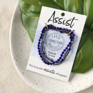 WORLDFINDS Cause Armband/Bracelet – Assist (Blue/Gunmetal) (BR-3064-assist)