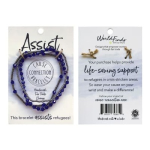 WORLDFINDS Cause Armband/Bracelet – Assist (Blue/Gunmetal) (BR-3064-assist)