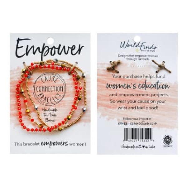 WORLDFINDS Cause Armband/Bracelet - Empower (Red) (BR-3064-empower)