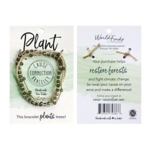 WORLDFINDS Cause Armband/Bracelet – Plant (Green/Gray) (BR-3064-plant)