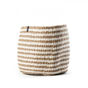 MIFUKO Kiondo basket thin brown stripes S Paper 3330