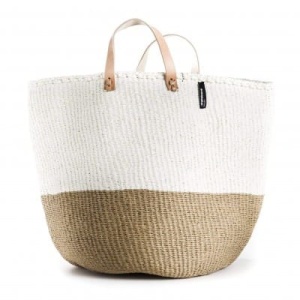 MIFUKO Kiondo basket white brown L Paper 3540