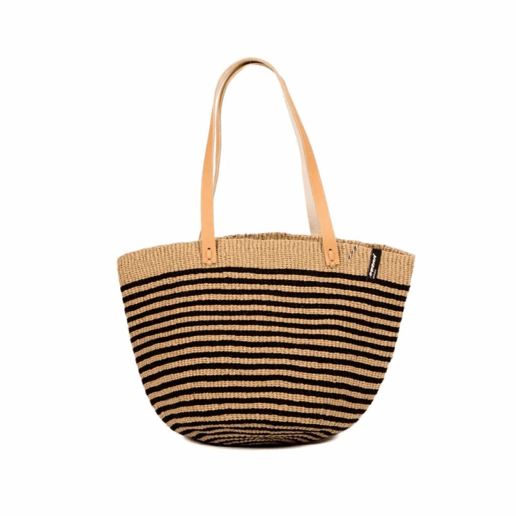 MIFUKO PAMBA SHOPPER SCHWARZE DÜNNE STREIFEN M 25431LC