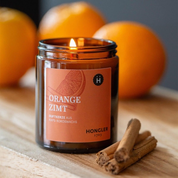 HONGLER Duftkerze Orange Zimt – Bild 3
