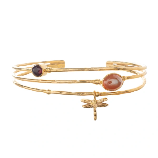 A BEAUTIFUL STORY Glory Garnet Carnelian GP bracelet