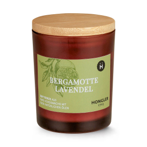 HONGLER Duftkerze Bergamotte Lavendel im Amberglas