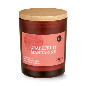 HONGLER Duftkerze Grapefruit Mandarine im Amberglas