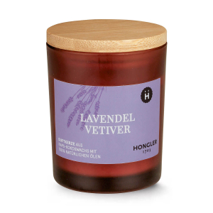 HONGLER Duftkerze Lavendel Vetiver im Amberglas