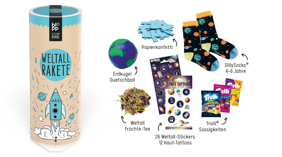 BLOPP Geschenkbombe Weltall Rakete – Bild 2