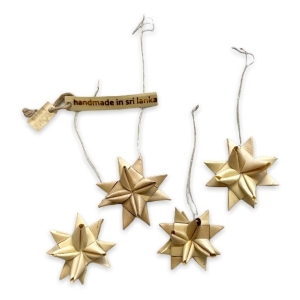 FAIR ZONE Weihnachtssterne aus Palmyrah 4er-Set