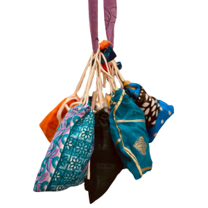 24 Sari-Säckchen mit Band für Adventskalender