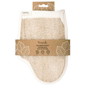 NIYOK Massagehandschuh, Luffa & Baumwolle