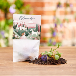 STADTGÄRTNER 5er Blumenmurmeln im Pergaminbeutel – “Blütenzauber”