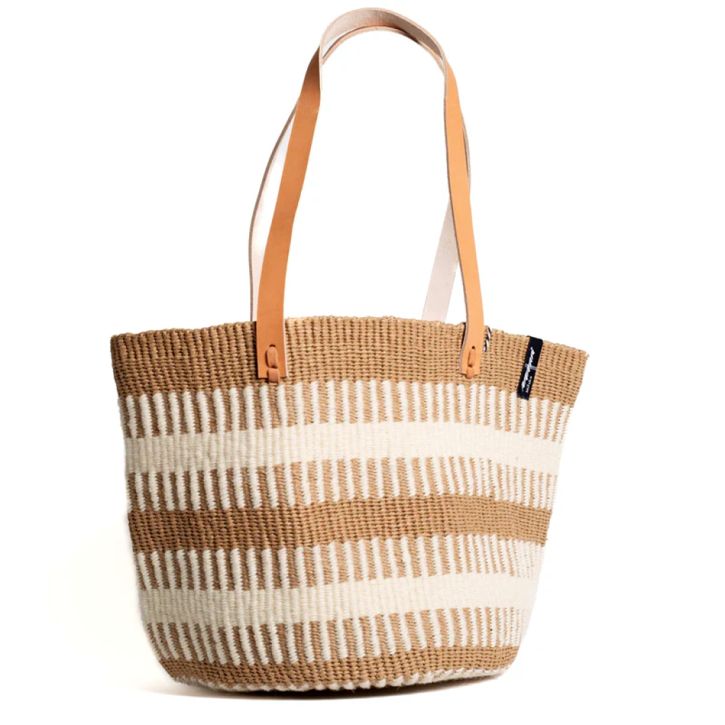 MIFUKO Pamba Shopper | Weiße Ripsbindung M - 254148L