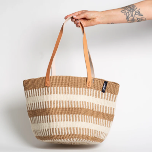 MIFUKO Pamba Shopper | Weiße Ripsbindung M – 254148L