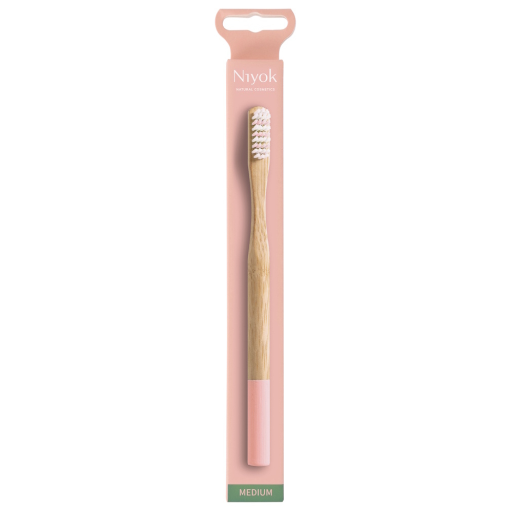 NIYOK Bambuszahnbรผrste Adult, Medium, Lachsfarben