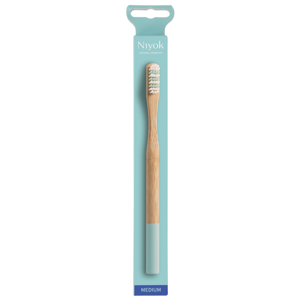 NIYOK Bambuszahnbรผrste Adult, Medium, Tรผrkis