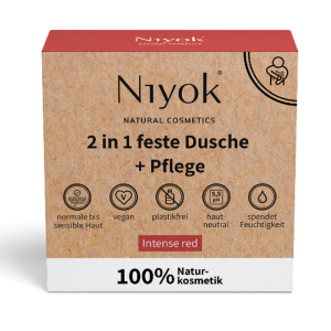 NIYOK Feste Dusche & Pflege Intense Red 80g
