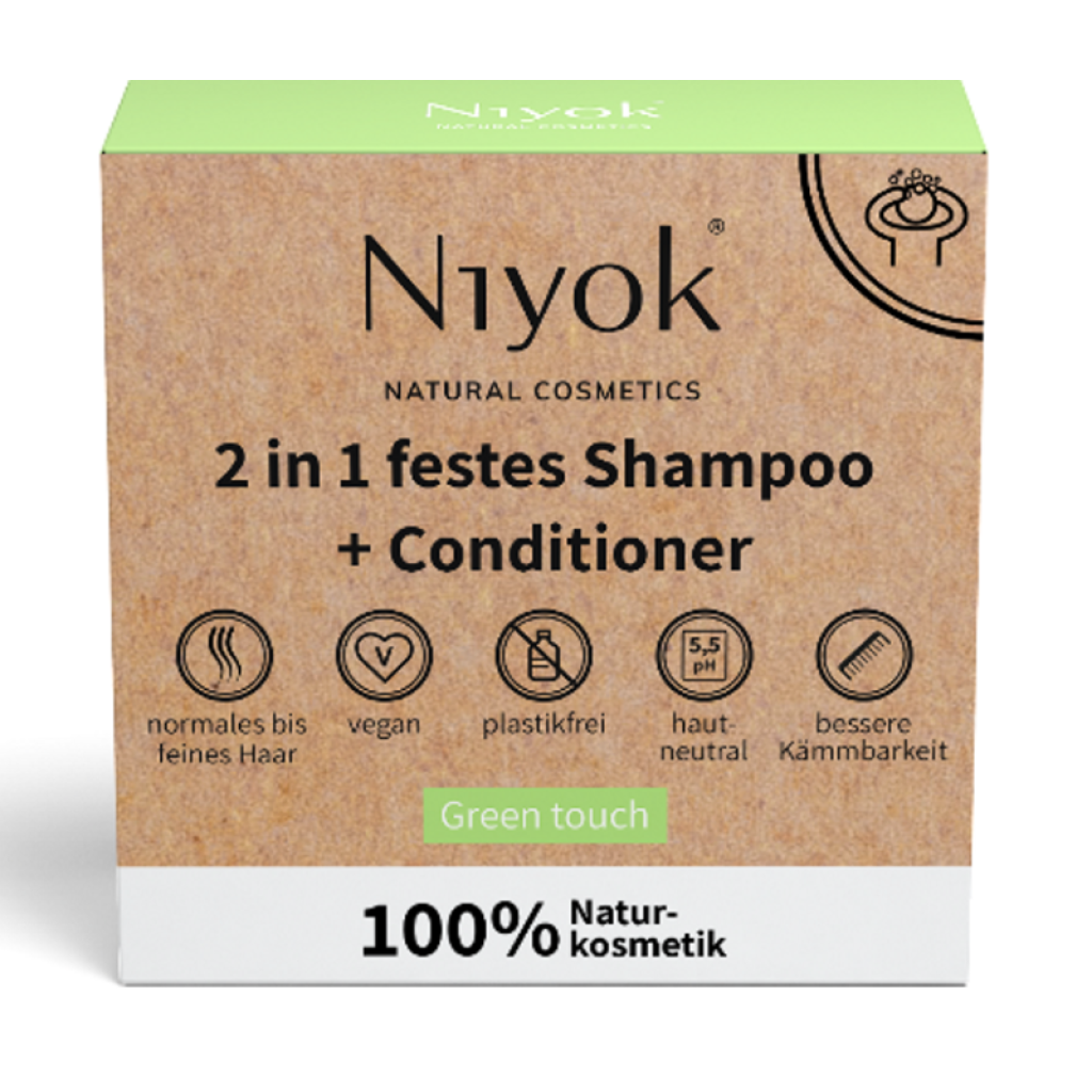 NIYOK Festes Shampoo & Conditioner Green Touch 80g