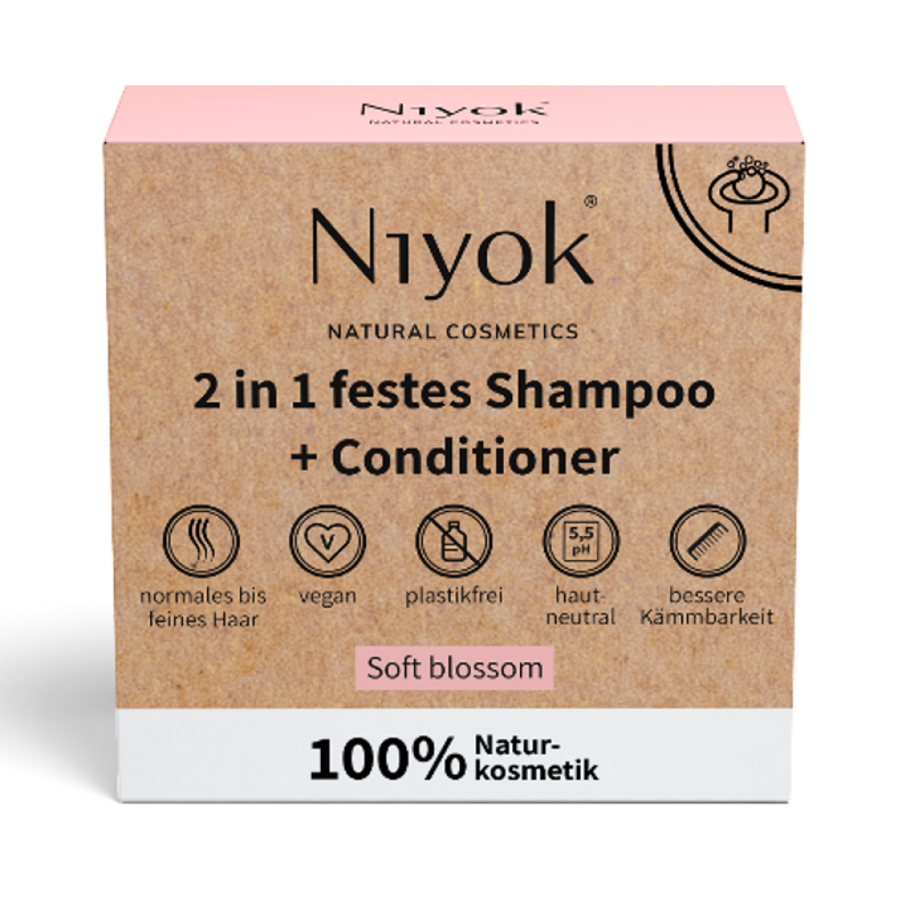 NIYOK Festes Shampoo & Conditioner Soft Blossom 80g