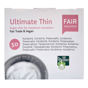 FAIR SQUARED Ultimate Thin – Besonders dünne vegane Kondome, 50er