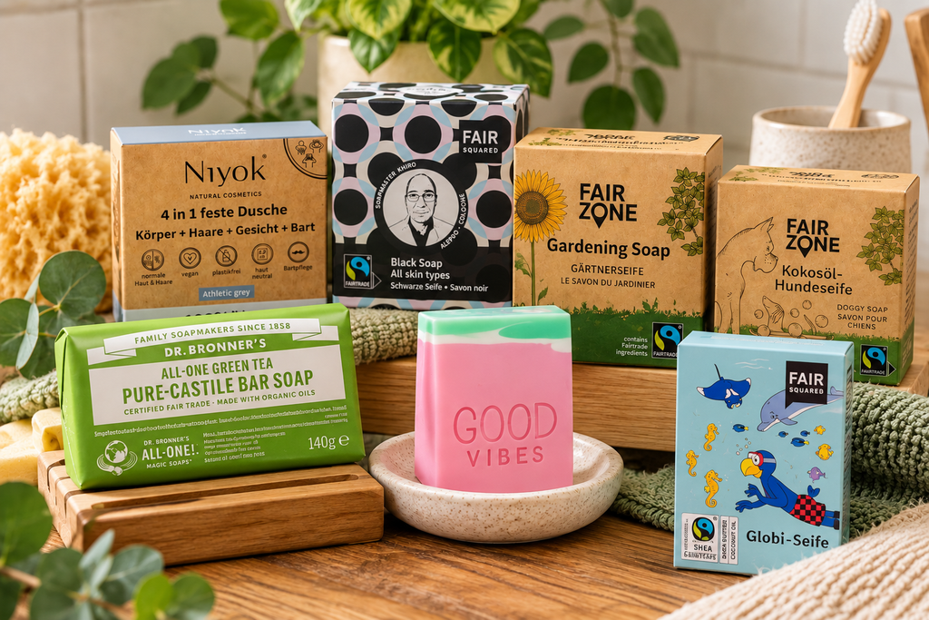 Feste Naturseifen aus dem FAIRFOOT-Sortiment – nachhaltig einkaufen Basel